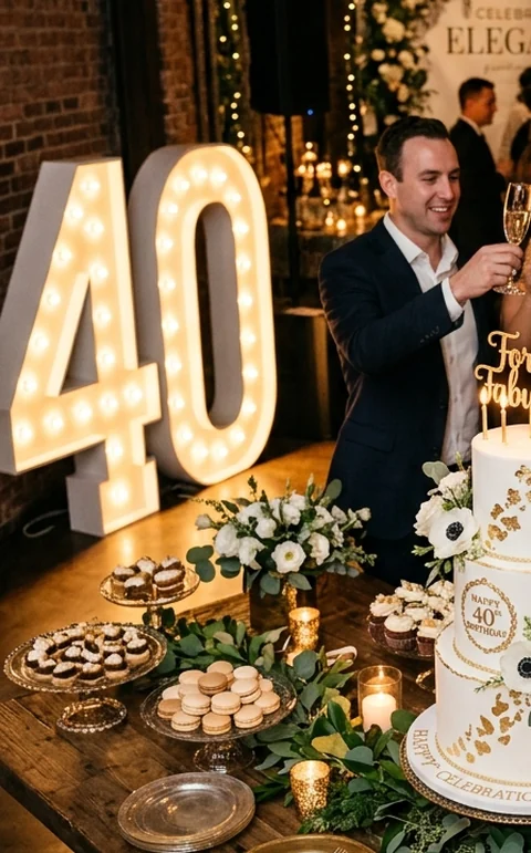 Celebração e brinde ao aniversariante
